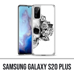 Samsung Galaxy S20 Plus Hülle - Schädelkopf Rosen Schwarz Weiß