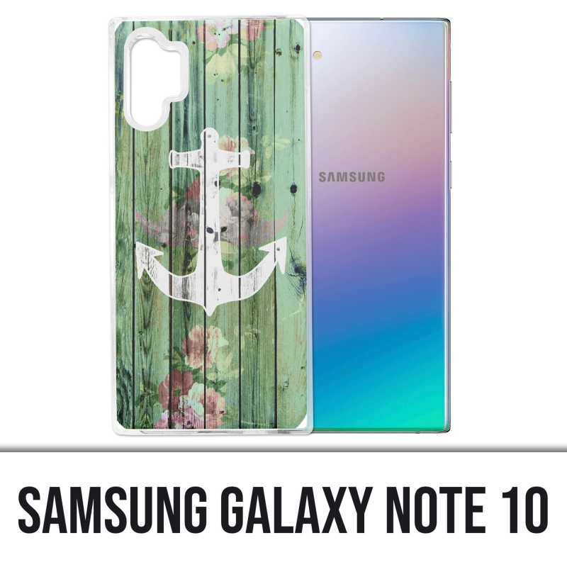 Coque Samsung Galaxy Note 10 - Ancre Marine Bois