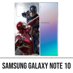 Funda Samsung Galaxy Note 10 - Captain America Vs Iron Man Avengers