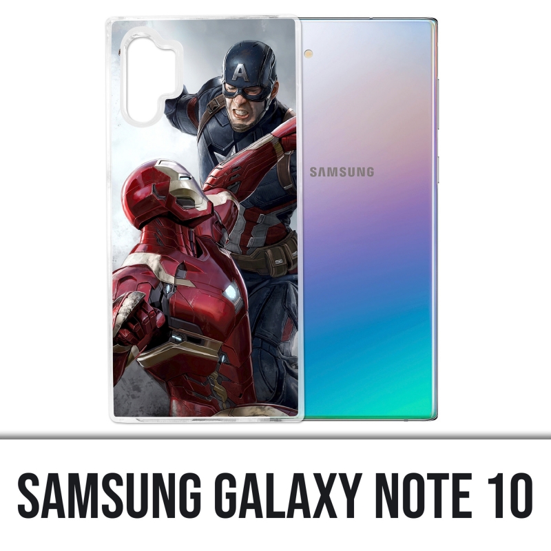 Funda Samsung Galaxy Note 10 - Captain America Vs Iron Man Avengers