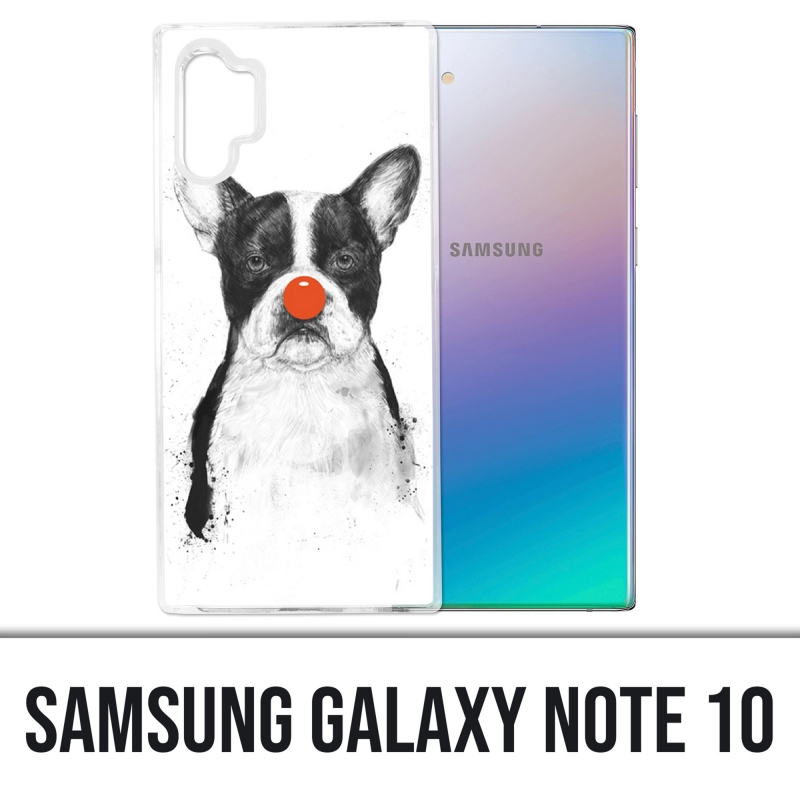 Coque Samsung Galaxy Note 10 - Chien Bouledogue Clown
