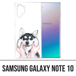 Coque Samsung Galaxy Note 10 - Chien Husky Joues