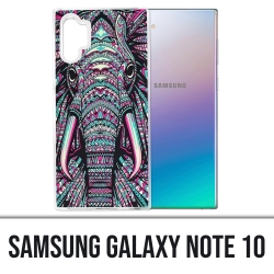 Coque Samsung Galaxy Note 10 - Éléphant Aztèque Coloré