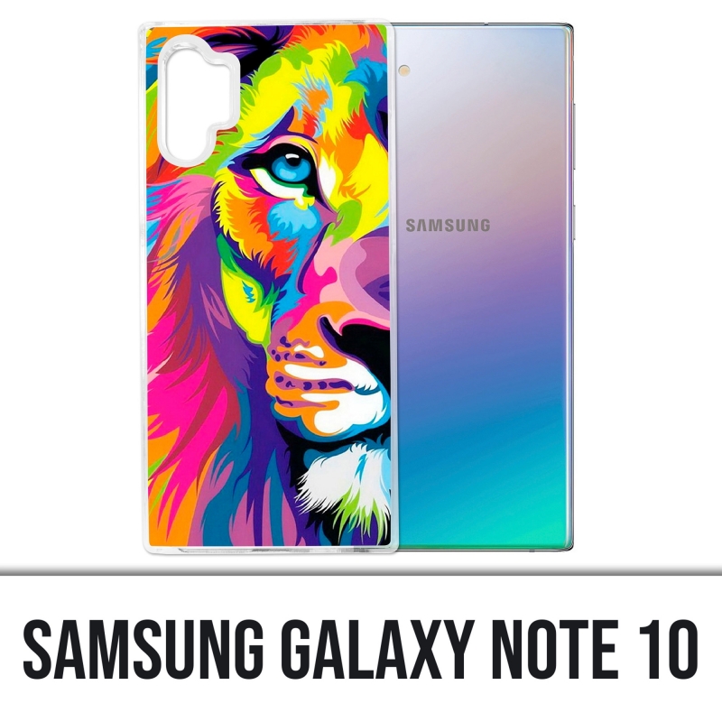 Coque Samsung Galaxy Note 10 - Lion Multicolore