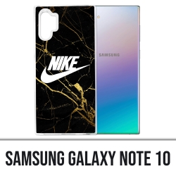 Coque Samsung Galaxy Note 10 - Nike Logo Gold Marbre