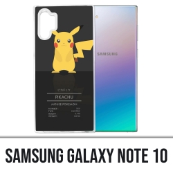 Funda Samsung Galaxy Note 10 - Tarjeta de identificación Pokémon Pikachu