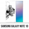 Samsung Galaxy Note 10 Hülle - Schädelkopf Rosen Schwarz Weiß
