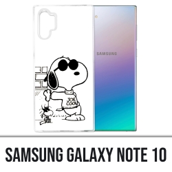 Coque Samsung Galaxy Note 10 - Snoopy Noir Blanc