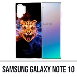 Coque Samsung Galaxy Note 10 - Tigre Flammes