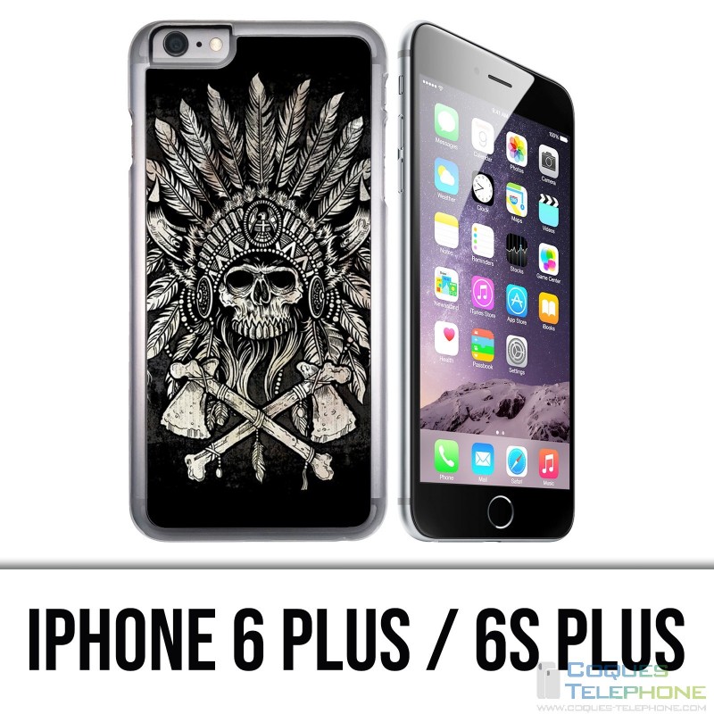 IPhone 6 Plus / 6S Plus Case - Skull Head Feathers