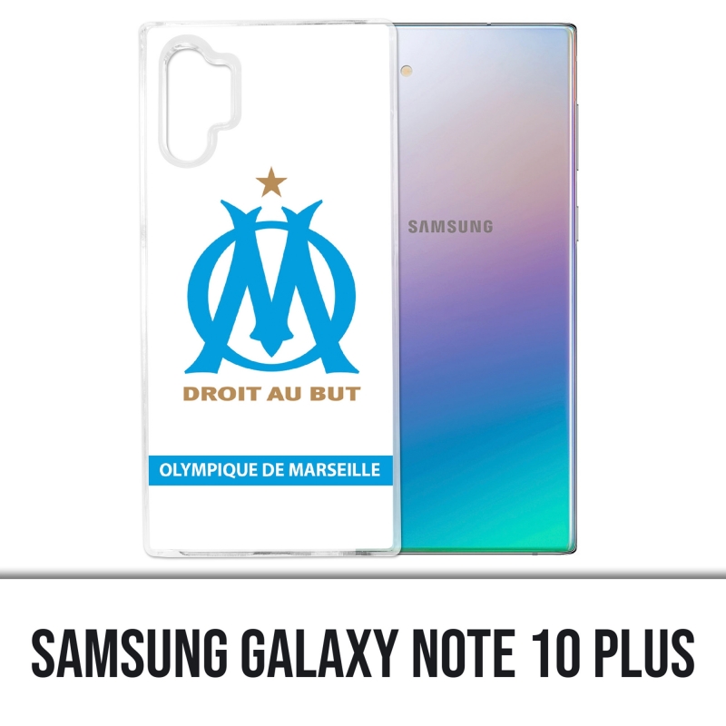 Coque Samsung Galaxy Note 10 Plus - Logo Om Marseille Blanc