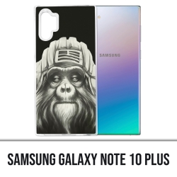 Coque Samsung Galaxy Note 10 Plus - Singe Monkey Aviateur