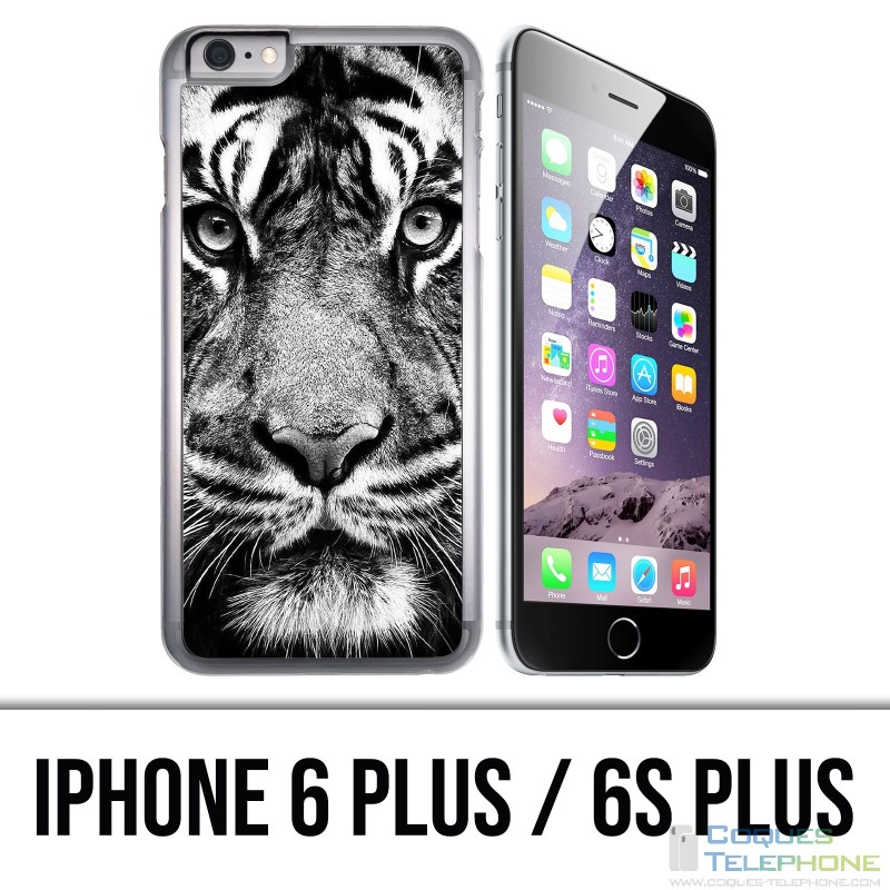 Funda para iPhone 6 Plus / 6S Plus - Tigre blanco y negro