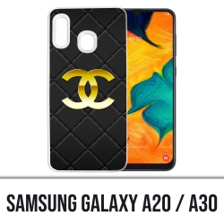 Cover Samsung Galaxy A20 / A30 - Logo Chanel in pelle