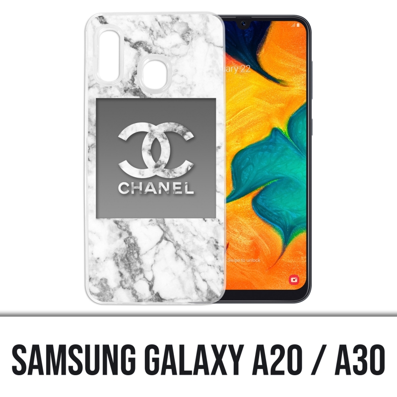 Coque Samsung Galaxy A20 / A30 - Chanel Marbre Blanc