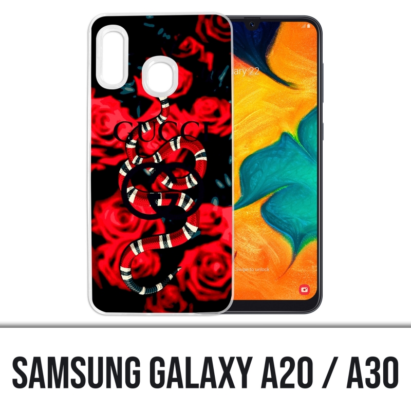 Samsung Galaxy A20 / A30 Abdeckung - Gucci Schlangenrosen