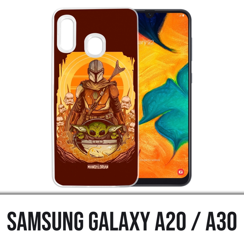 Coque Samsung Galaxy A20 / A30 - Star Wars Mandalorian Yoda fanart