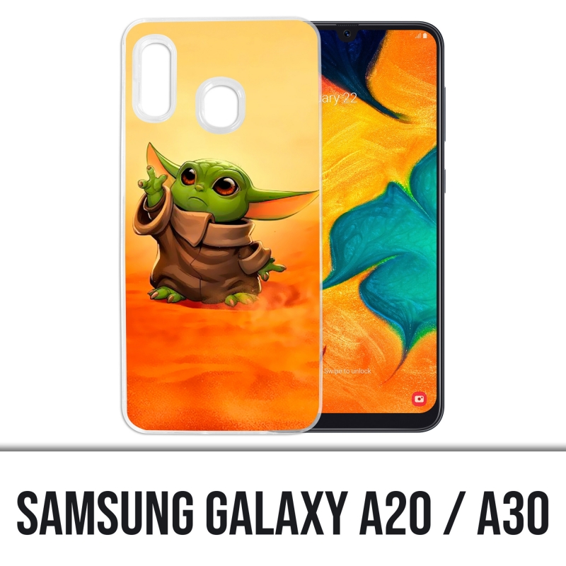 Samsung Galaxy A20 / A30 Abdeckung - Star Wars Baby Yoda Fanart