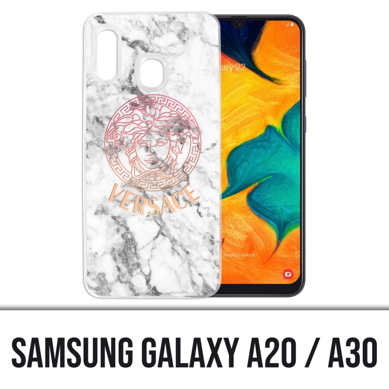 Coque Samsung Galaxy A20 / A30 - Versace marbre blanc