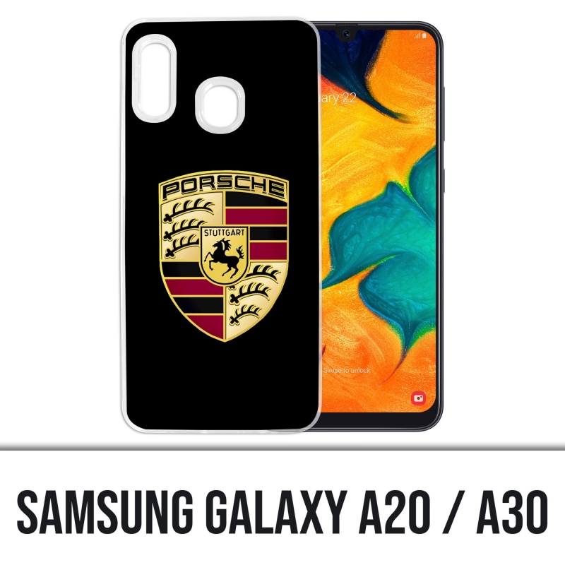 Cover Samsung Galaxy A20 / A30 - Logo Porsche Nero