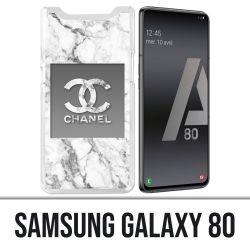 Coque Samsung Galaxy A80 - Chanel Marbre Blanc