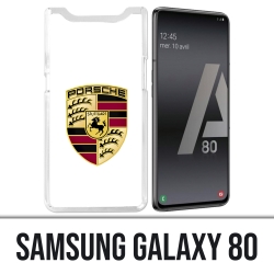 Coque Samsung Galaxy A80 - Porsche logo blanc