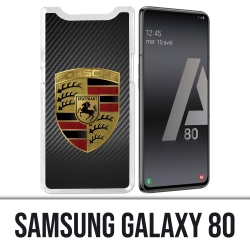 Custodia Samsung Galaxy A80 - logo Porsche in carbonio