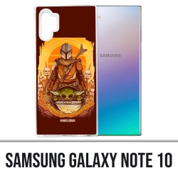 Coque Samsung Galaxy Note 10 - Star Wars Mandalorian Yoda fanart