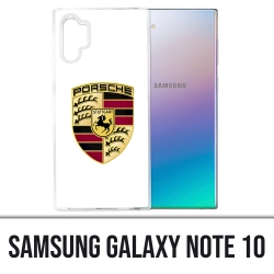 Coque Samsung Galaxy Note 10 - Porsche logo blanc