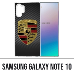 Coque Samsung Galaxy Note 10 - Porsche logo carbone