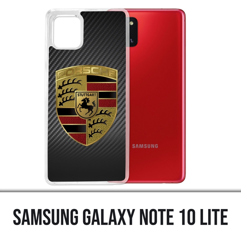 Coque Samsung Galaxy Note 10 Lite - Porsche logo carbone
