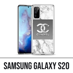 Coque Samsung Galaxy S20 - Chanel Marbre Blanc