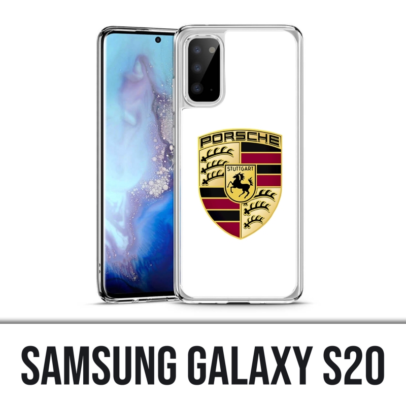 Coque Samsung Galaxy S20 - Porsche logo blanc