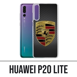 Custodia Huawei P20 Lite - logo Porsche in carbonio