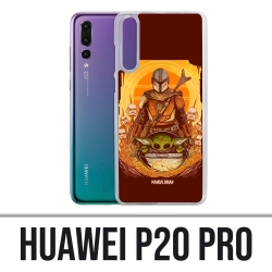 Funda Huawei P20 Pro - Star Wars Mandalorian Yoda fanart