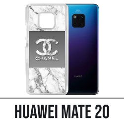 Huawei Mate 20 case - Chanel White Marble