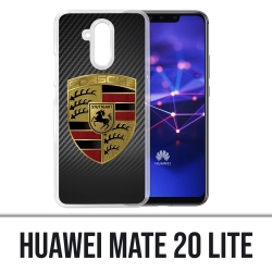 Coque Huawei Mate 20 Lite - Porsche logo carbone