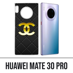 Custodia Huawei Mate 30 Pro - Logo Chanel in pelle