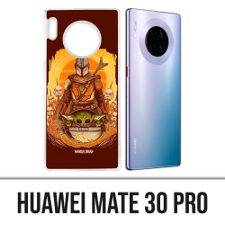 Coque Huawei Mate 30 Pro - Star Wars Mandalorian Yoda fanart