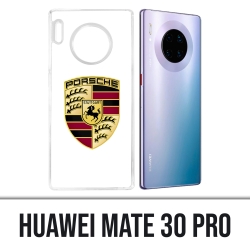 Custodia Huawei Mate 30 Pro - logo Porsche bianco