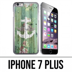 Coque iPhone 7 Plus - Ancre Marine Bois