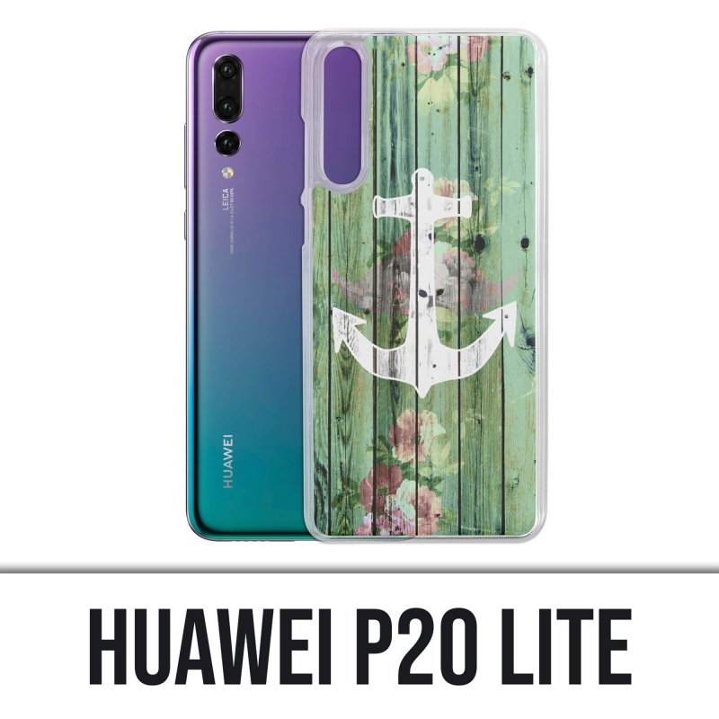 Funda Huawei P20 Lite - Ancla de madera marina