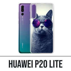 Coque Huawei P20 Lite - Chat Lunettes Galaxie