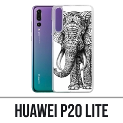 Huawei P20 Lite Case - Schwarzweiss-aztekischer Elefant