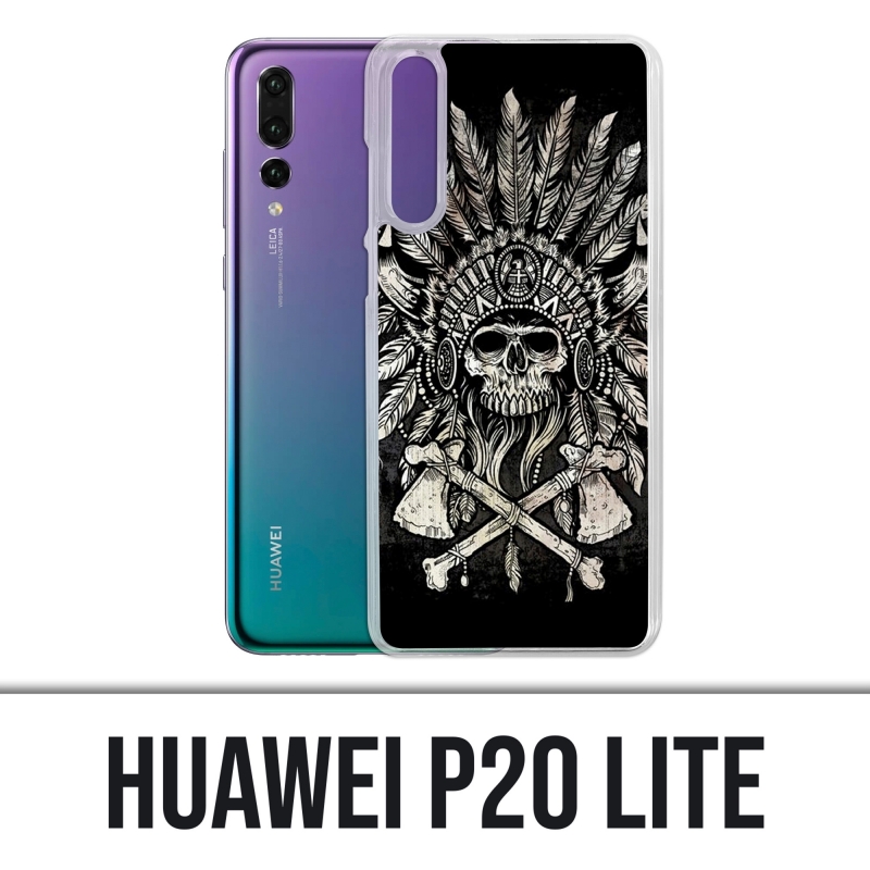Huawei P20 Lite case - Skull Head Feathers