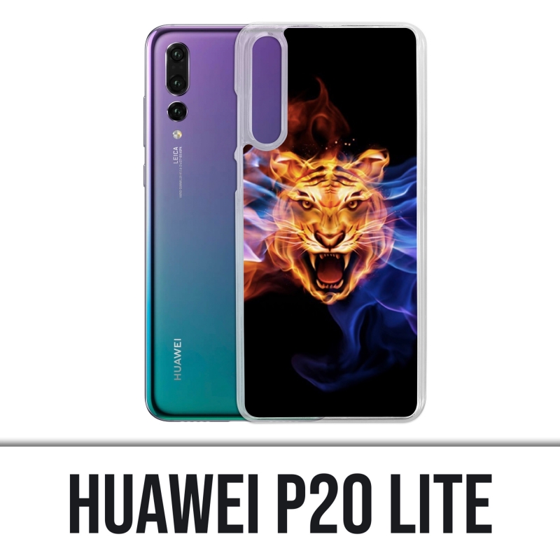 Custodia Huawei P20 Lite - Tiger Flames