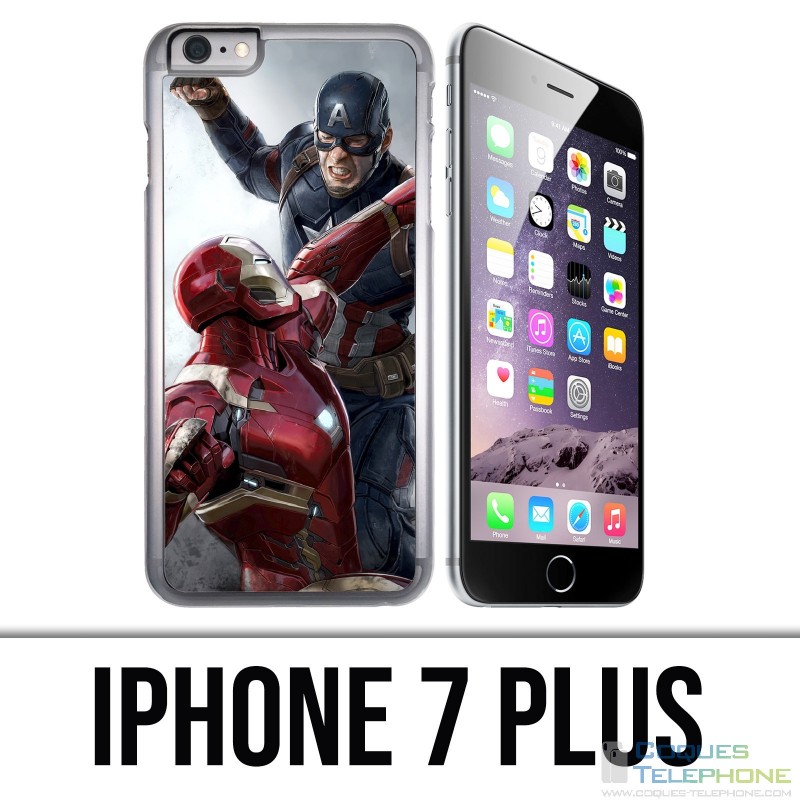 Funda iPhone 7 Plus - Capitán América Iron Man Avengers Vs