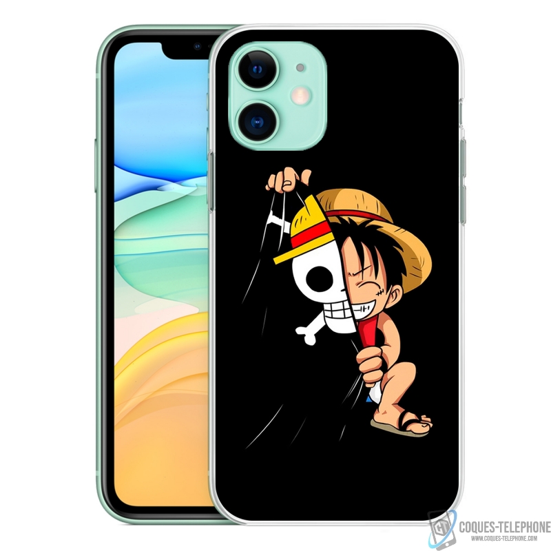 Caja telefónica - One Piece Bébé Luffy Drapeau Modele iPhone 11