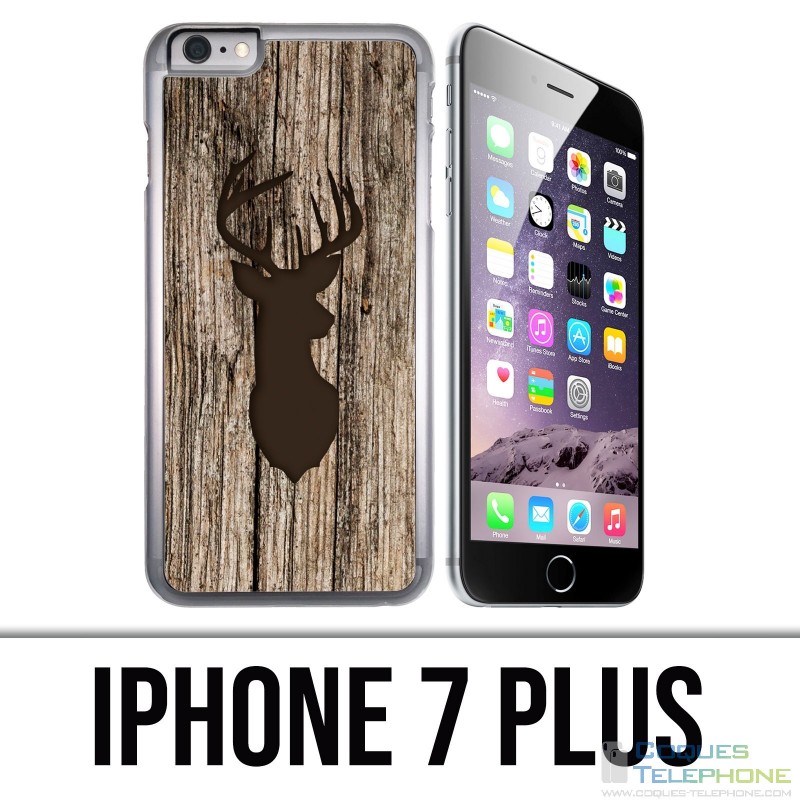 Coque iPhone 7 PLUS - Cerf Bois Oiseau