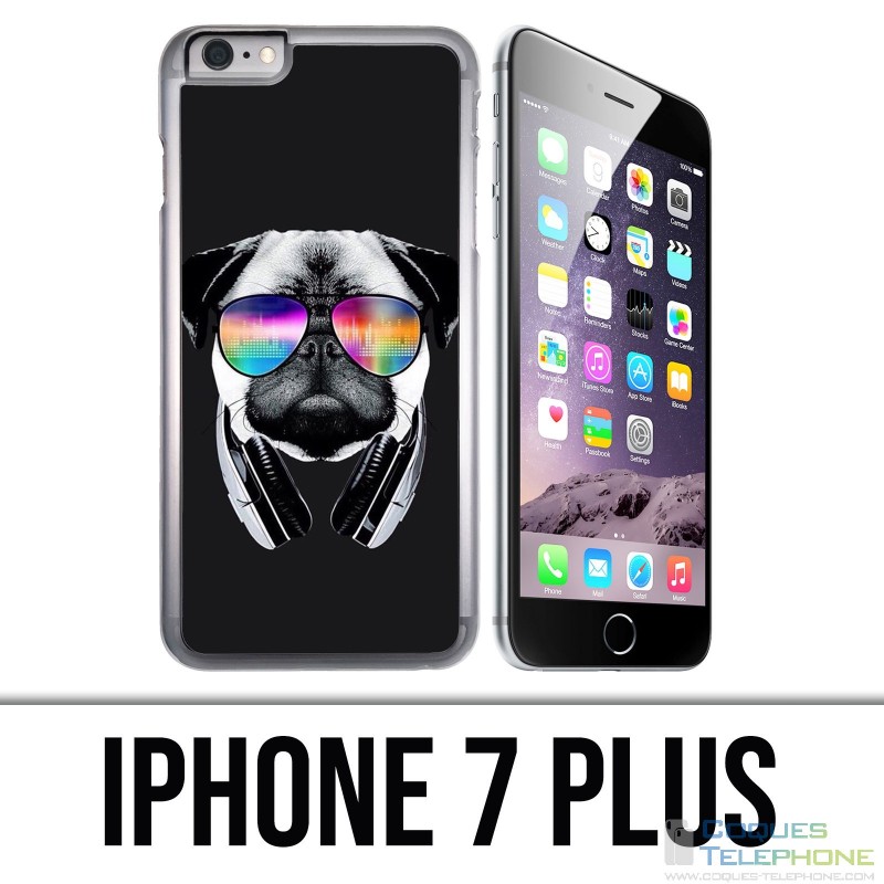 Custodia per iPhone 7 Plus - Dog Pug Dj